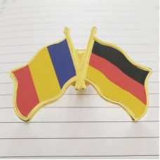 Insigna cu pin metalica 2 steaguri Romania si Germania