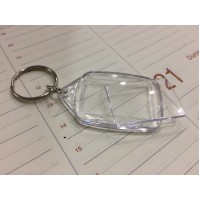 Breloc plastic transparent dubla fata
