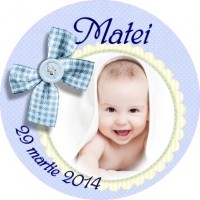 Marturii de botez rotunde 61mm din folie magnetica