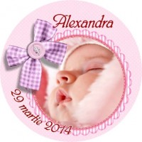 Marturii de botez rotunde 90mm din folie magnetica