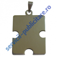 Pandant Puzzle 25x33mm, placat cu Nichel