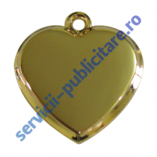 Pandantiv inima, 23x22mm, placat cu Aur, 3-D