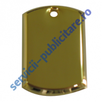 Dog Tag 17x27mm, placat cu Aur, 3D