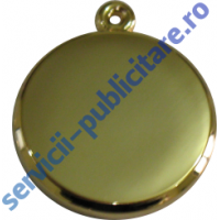 Pandantiv rotund 23mm 3D placat cu Aur