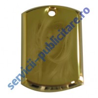 Dog Tag 17x27mm, placat cu Aur, 3D, gravat