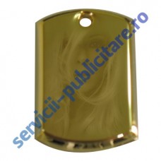Dog Tag 17x27mm, placat cu Aur, 3D, gravat