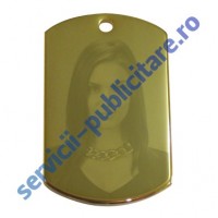 Dog Tag 22x36mm, placat cu Aur, gravat