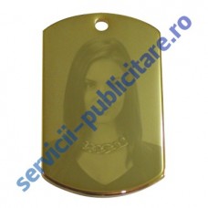 Dog Tag 22x36mm, placat cu Aur, gravat