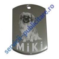 Dog Tag 22x36mm, placat cu Nichel, gravat
