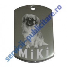 Dog Tag 22x36mm, placat cu Nichel, gravat
