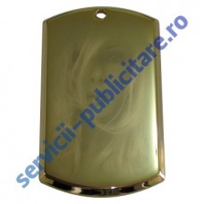 Dog Tag 29x50mm, placat cu Aur, 3D, gravat