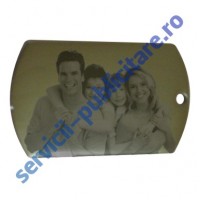 Dog Tag 29x50mm, placat cu Nichel, gravat
