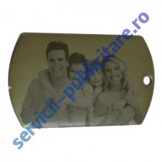 Dog Tag 29x50mm, placat cu Nichel, gravat