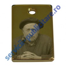 Dog Tag 15x25mm, placat cu Aur, gravat