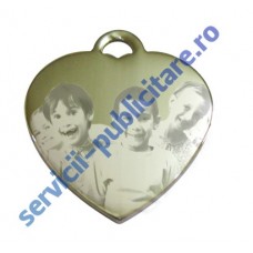 Pandantiv inima, 22x24mm, placat cu Nichel, gravat