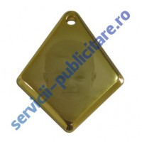 Pandantiv romb, 23x29mm, placat cu Aur, 3-D, gravat