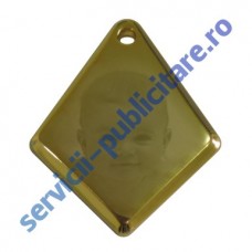 Pandantiv romb, 23x29mm, placat cu Aur, 3-D, gravat